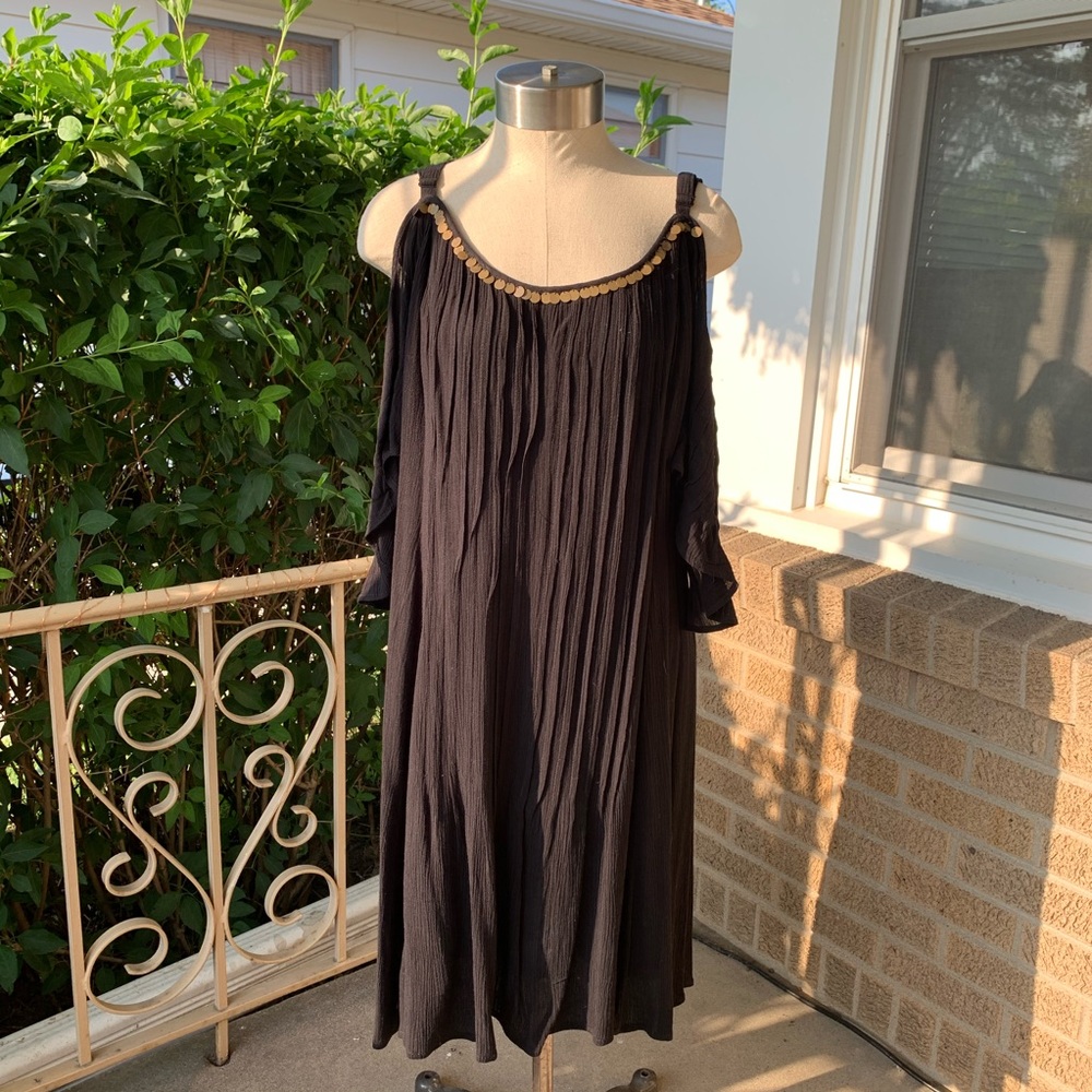 Cold Shoulder Crepe Dress